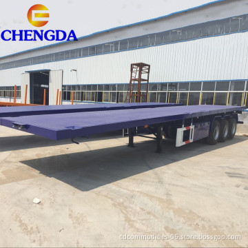 50 Ton 60ft 4 Axles 3 Axle 40 ft Used Flatbed Semi Trailers For Sale
